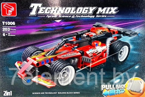 Детский конструктор автомобиль Гоночный кар Т1006, спортивная машинка, аналог Lego лего Technik техник - фото 3 - id-p218603527