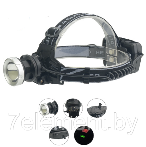 Фонарь налобный HT-798-P70 (АКБ+USB) до 1км, фонарик светодиодный на голову лоб, мощный с 4 режимами - фото 1 - id-p218603534