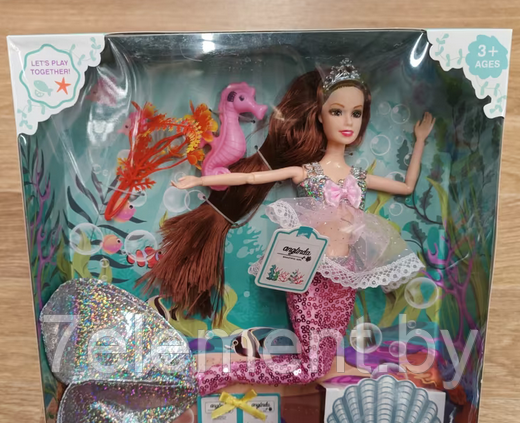 Детская кукла Русалка 30 см, русалочка детский игровой набор кукол для девочек с аксессуарами - фото 2 - id-p218602534