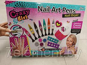 Детская косметика набор для ногтей, детский маникюрный набор Nail Art Pens с сушкой ноготки, декоративная, фото 2