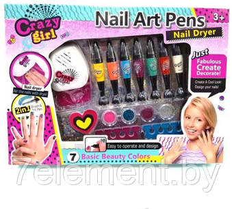 Детская косметика набор для ногтей, детский маникюрный набор Nail Art Pens с сушкой ноготки, декоративная - фото 1 - id-p218602536
