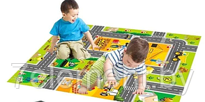 Детский коврик игровой развивающий напольный для малышей, 70*80 см, в комплекте игрушки машинки для детей