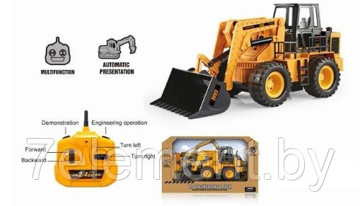 Детская машинка бульдозер на радиоуправлении 9208A для мальчиков, игрушка для детей, р/у, д/у - фото 2 - id-p218602544