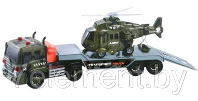 Детский инерционный тягач с вертолетом WY571G для мальчиков, машинка, игрушка для детей, свет, звук - фото 1 - id-p218602561