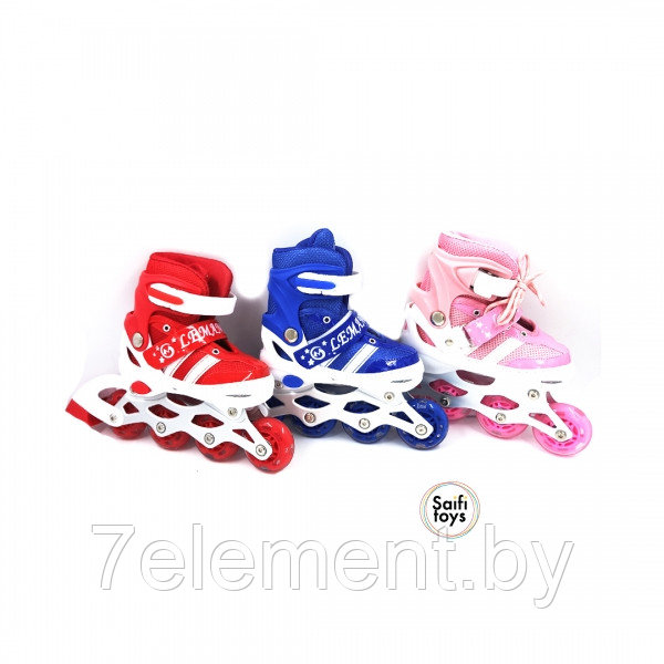 Детские ролики раздвижные с комплектом защиты + шлем, различные цвета, Роликовые коньки высопрочные - фото 7 - id-p218601604
