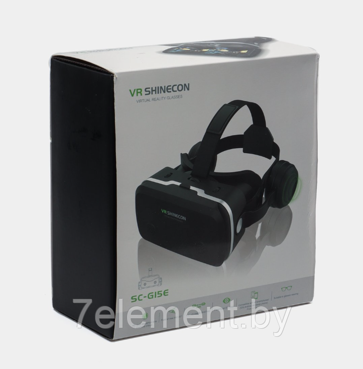 Очки виртуальной реальности с наушниками VR SHINECON SC-G15E на телефон смартфон, виртуальные 3Д 3D - фото 1 - id-p218603556