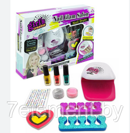 Детская косметика набор для ногтей, детский маникюрный набор Nail Glam Salon с сушкой ноготки, декоративная - фото 3 - id-p218602580