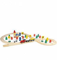 Детская игрушечная деревянная Железная дорога, 48 деталей МВ-003, детские деревянные игрушки