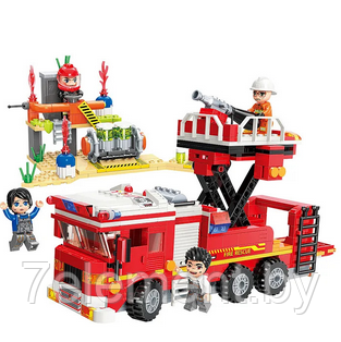 Детский конструктор Пожарная машина служба охрана станция 12013, серия сити cities пожарные аналог лего lego - фото 3 - id-p218602591