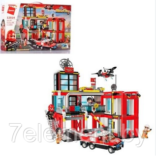 Детский конструктор Пожарная депо служба охрана станция 12014, серия сити cities пожарные аналог лего lego - фото 2 - id-p218602592