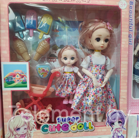 Детская кукла пупс с аксессуарами 037C, интерактивный детский игровой набор кукол для девочек - фото 1 - id-p218603592