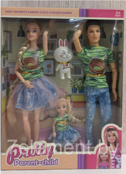 Кукла Барби с Кеном и детьми, детский игровой набор кукол Barbie Ken для девочек с аксессуарами, набор семья - фото 3 - id-p218603598