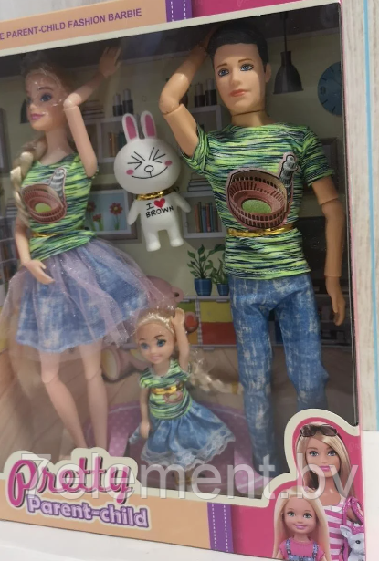 Кукла Барби с Кеном и детьми, детский игровой набор кукол Barbie Ken для девочек с аксессуарами, набор семья - фото 2 - id-p218603598