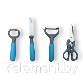 Набор кухонных принадлежностей TV-111, набор кухонный на подставке, нож открывашка овощечистка ножницы, фото 2