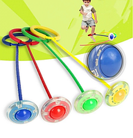 Детская скакалка на одну ногу светящаяся с колесом, нейроскакалка для детей, скакалки для гимнастики