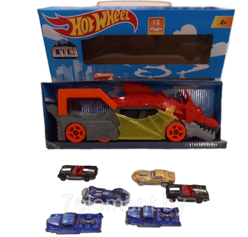 Детский игровой Грузовик Hot Wheel Разъяренный Дракон с хранилищем для машинок, машинки Хотвилс для игры детей - фото 1 - id-p218603642