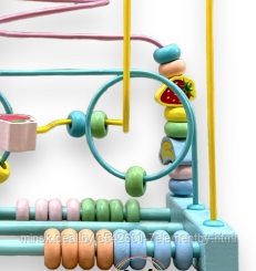 Детская развивающая серпантинка, игра лабиринт деревянный со счетами 682, игрушки развивашки для малышей - фото 3 - id-p218603647