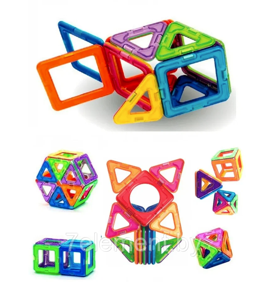 Детский магнитный конструктор GB-W36, объемный Mag-Building, маг билдинг для детей, геометрические фигуры - фото 5 - id-p218603649