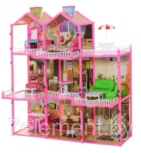 Домик для кукол, игровой кукольный набор для девочек DOLL HOUSE, игрушечный дом куклы Барби Barbie 6992 - фото 1 - id-p218602641