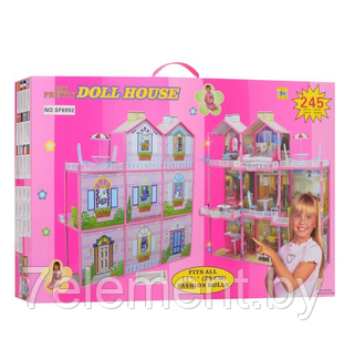 Домик для кукол, игровой кукольный набор для девочек DOLL HOUSE, игрушечный дом куклы Барби Barbie 6992 - фото 3 - id-p218602641