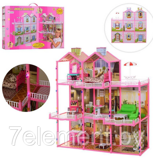 Домик для кукол, игровой кукольный набор для девочек DOLL HOUSE, игрушечный дом куклы Барби Barbie 6992 - фото 4 - id-p218602641