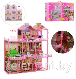 Домик для кукол, игровой кукольный набор для девочек DOLL HOUSE, игрушечный дом куклы Барби Barbie 6992 - фото 5 - id-p218602641