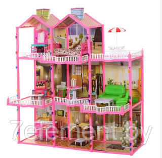 Домик для кукол, игровой кукольный набор для девочек DOLL HOUSE, игрушечный дом куклы Барби Barbie 6992 - фото 6 - id-p218602641