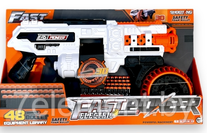 Детский игрушечный автомат бластер BIG509 пистолет на поролоновых пулях механический игровое оружие для детей - фото 1 - id-p218603654