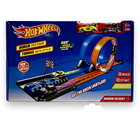 Трек Хот вилс Hot wheels с трамплином автозапуском, трасса для машин HW11, игрушки автотрек гоночный Хотвилс