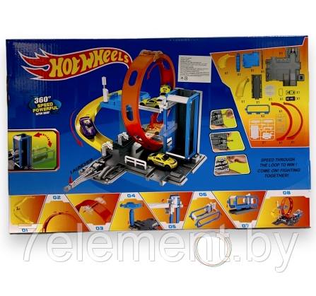 Трек Хот вилс Hot wheels с трамплином автозапуском, трасса для машин HW15, игрушки автотрек гоночный Хотвилс - фото 2 - id-p218603669