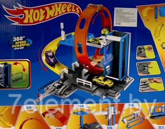 Трек Хот вилс Hot wheels с трамплином автозапуском, трасса для машин HW15, игрушки автотрек гоночный Хотвилс - фото 3 - id-p218603669