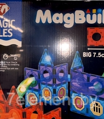 Детский магнитный конструктор Magic Tiles MT2119 75 деталей, игра головоломка для детей, настольная игра - фото 3 - id-p218603672