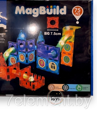 Детский магнитный конструктор Magic Tiles MT2119 75 деталей, игра головоломка для детей, настольная игра - фото 4 - id-p218603672