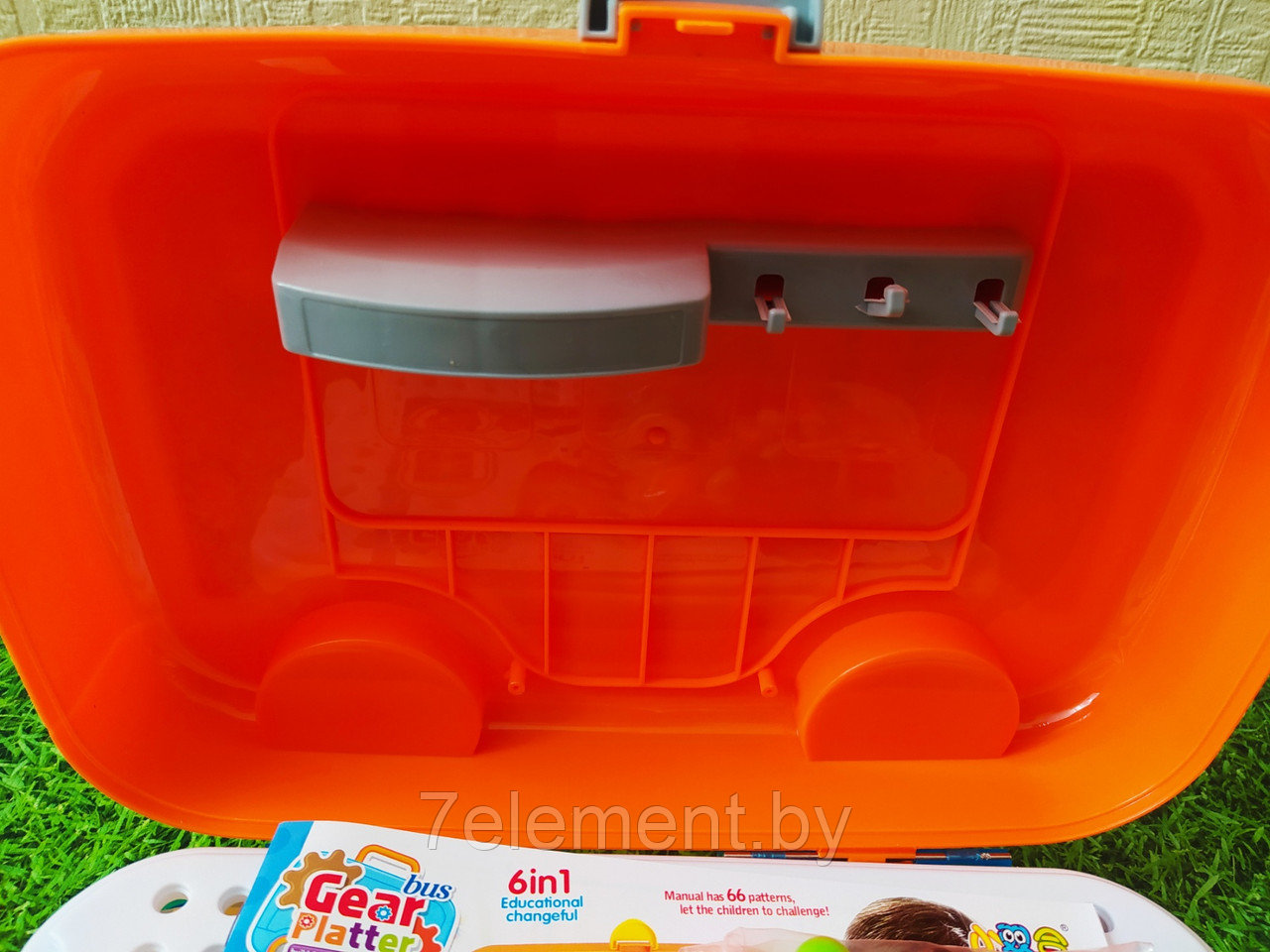 Детский игровой конструктор-мозаика Bus Gear Platter с шуруповертом и шестеренками 6в1, для игры детей - фото 3 - id-p218601731