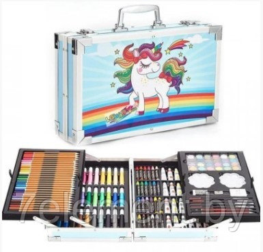 Набор для творчества юного художника, набор 145 предметов в чемодане, детский набор для рисования - фото 4 - id-p218601747