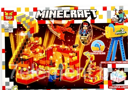 Детский конструктор Minecraft Огненная крепость Майнкрафт GT-111 серия my world аналог лего lego LED подсветка - фото 1 - id-p218603716