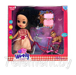 Детская кукла 2204-Е для девочек, велосипед и аксессуары в комплекте - фото 2 - id-p218602712