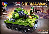 Детский конструктор танк Sherma Шерман M4A2, военная техника серия аналог лего lego, игрушки для мальчиков