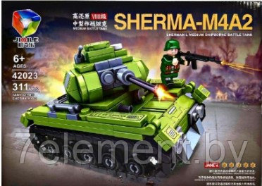 Детский конструктор танк Sherma Шерман M4A2, военная техника серия аналог лего lego, игрушки для мальчиков - фото 1 - id-p218602721