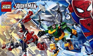 Детский конструктор 1020 битва роботов, человек паук против доктора осьминога, аналог лего lego spiderman - фото 1 - id-p218602725