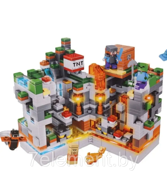 Детский конструктор Minecraft Светящаяся крепость Майнкрафт 810 серия my world аналог лего lego 551 деталь - фото 2 - id-p218603755