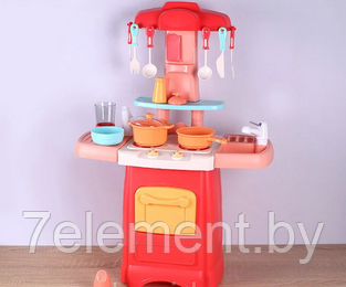 Детский игровой набор Кухня 889-178 игрушечная с водой, светом, звуком, 29 предметов, игрушка для девочек - фото 2 - id-p218602756