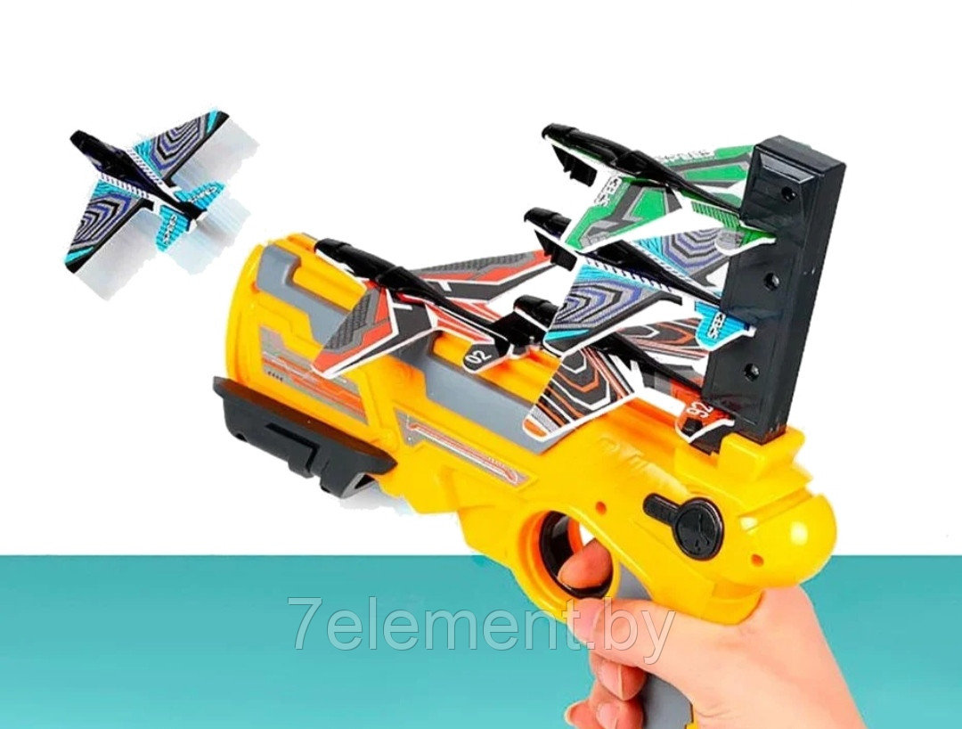 Детский пистолет катапульта Air Battle игрушечный арбалет с летающими самолетами, для игры детей малышей - фото 3 - id-p218601813