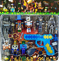 Набор фигурок Майнкрафт Minecraft герои человечки с оружием для конструктора аналог лего my world
