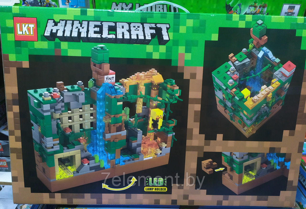 Детский конструктор Minecraft Шахта крепость Майнкрафт серия my world блочный аналог лего lego, Led подсветка - фото 3 - id-p218601942