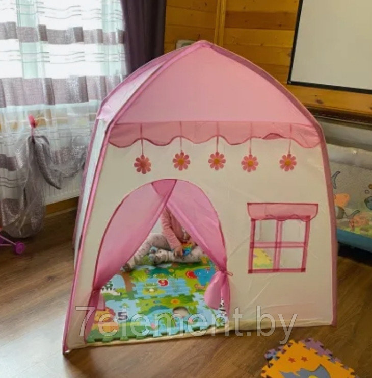 Детская игровая палатка "Домик", розовый 130х100х130 см - фото 8 - id-p218601948