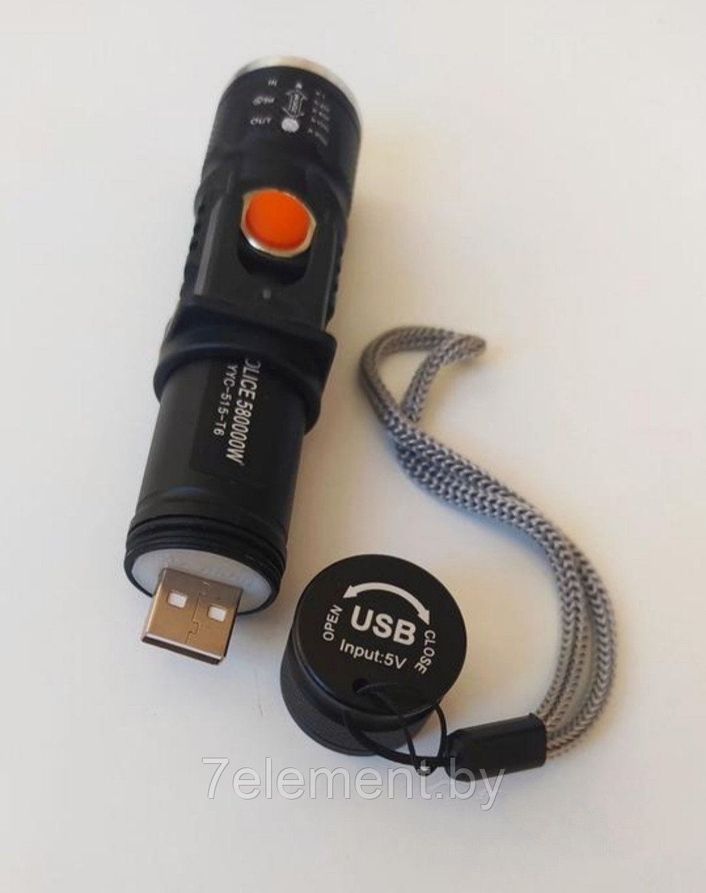 Ручной USB фонарь Police YYC-616-T6 - фото 3 - id-p218601950