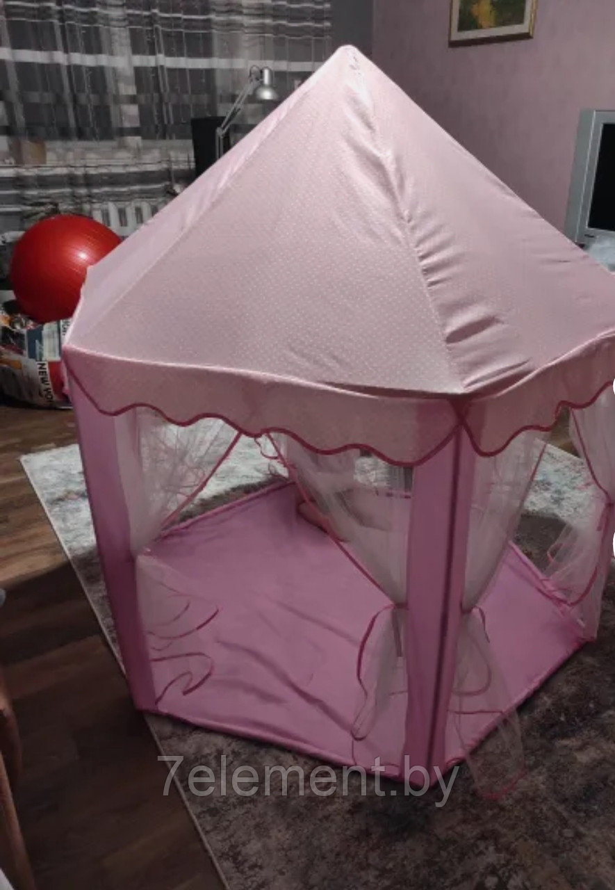 Детская игровая палатка-домик "Шатер" на природу на дачу, розовый 140х140х135 см - фото 3 - id-p218601957