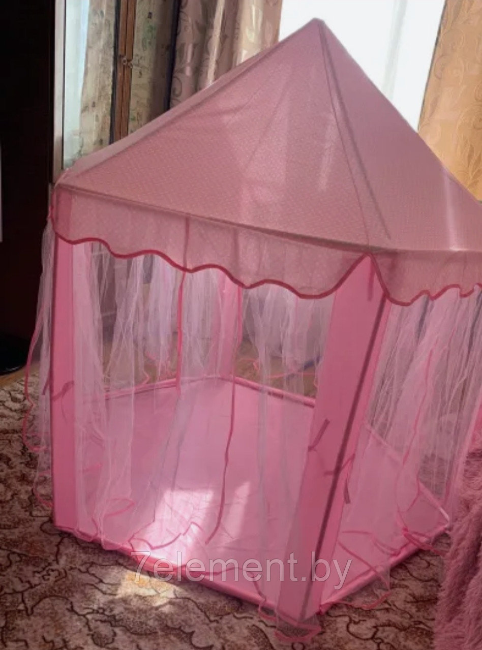 Детская игровая палатка-домик "Шатер" на природу на дачу, розовый 140х140х135 см - фото 4 - id-p218601957