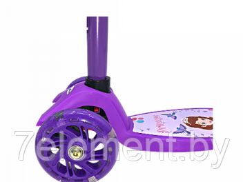 Детский самокат Принцесса фиолетовый 3-колесный Maxi макси Scooter Граффити, трехколесный для девочек - фото 2 - id-p218602849